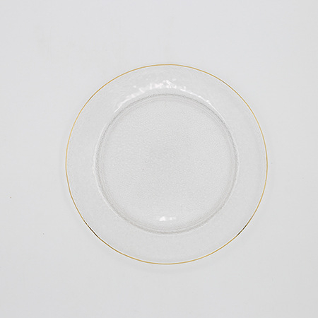 Farfurie circulară din sticlă, în stil nordic, pentru steak occidental și fructe, suprafață creativă cu pictură manuală, necompatibilă cu microunde, gata pentru a fi oferită