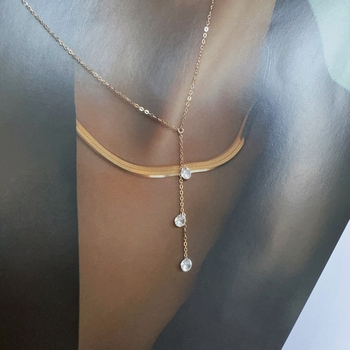 S925 ezüst nyaklánc, minimalist geometriai kialakítás