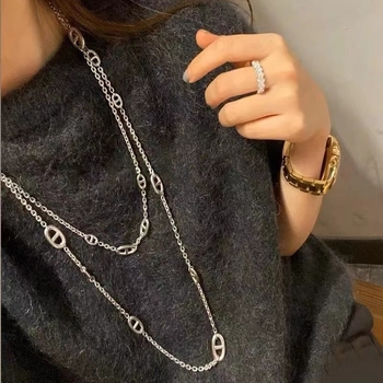 Ogrlica Pig Nose Chain - Bakreni lanac, Privjesak od legure, Elektroplatirano