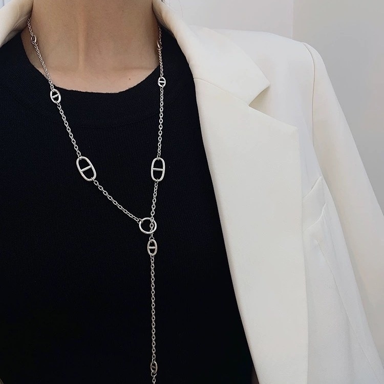 Ogrlica Pig Nose Chain - Bakreni lanac, Privjesak od legure, Elektroplatirano