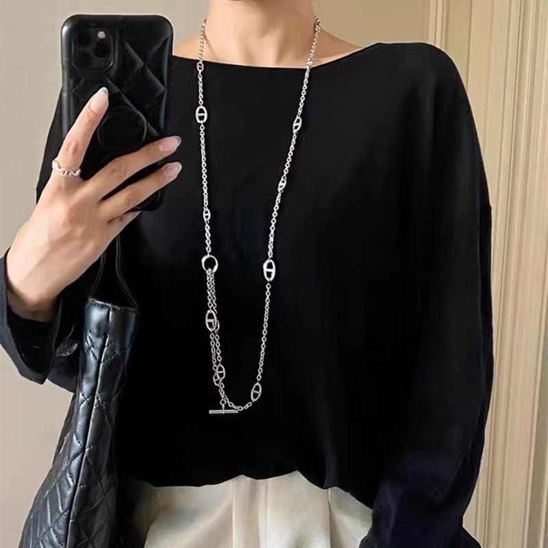 Ogrlica Pig Nose Chain - Bakreni lanac, Privjesak od legure, Elektroplatirano