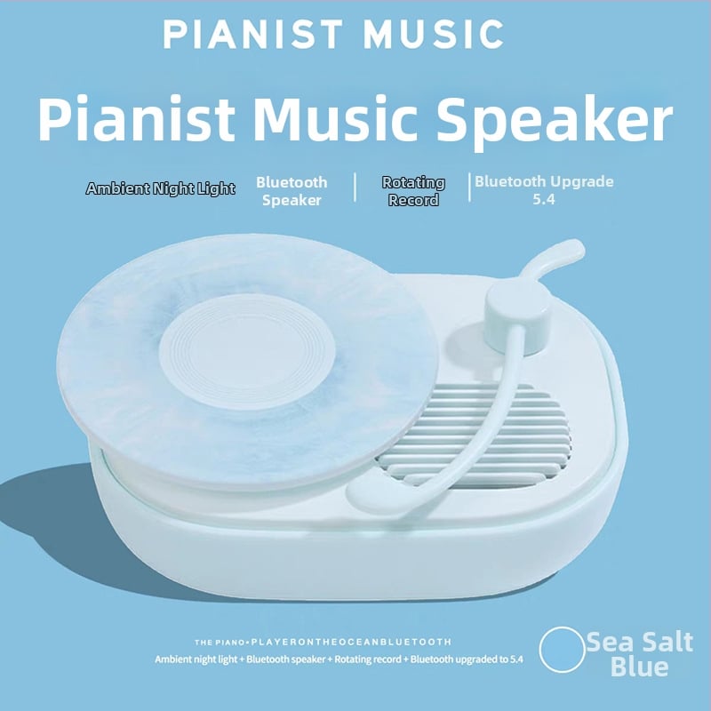 Pianisto Bluetooth garsiakalbis su įmontuota ambientinės šviesos funkcija, 5W, Bluetooth 5.3, baterija 1200-2000 mAh, dažnių diapazonas 30 Hz-15 kHz, veikimo nuotolis 10 m