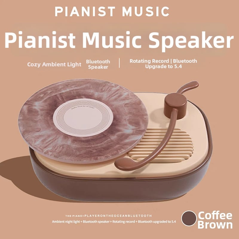 Pianisto Bluetooth garsiakalbis su įmontuota ambientinės šviesos funkcija, 5W, Bluetooth 5.3, baterija 1200-2000 mAh, dažnių diapazonas 30 Hz-15 kHz, veikimo nuotolis 10 m