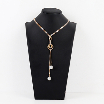 Colier geometric din rhinestone, lanț lung pentru claviculă, design multistrat, extensie reglabilă peste 11 cm, cristale placate cu aur