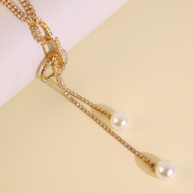 Colier geometric din rhinestone, lanț lung pentru claviculă, design multistrat, extensie reglabilă peste 11 cm, cristale placate cu aur