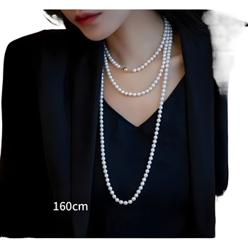 Огърлица от естествени пресноводни перли за жени — многослойна геометрична огърлица с шахматен мотив, персонализируема