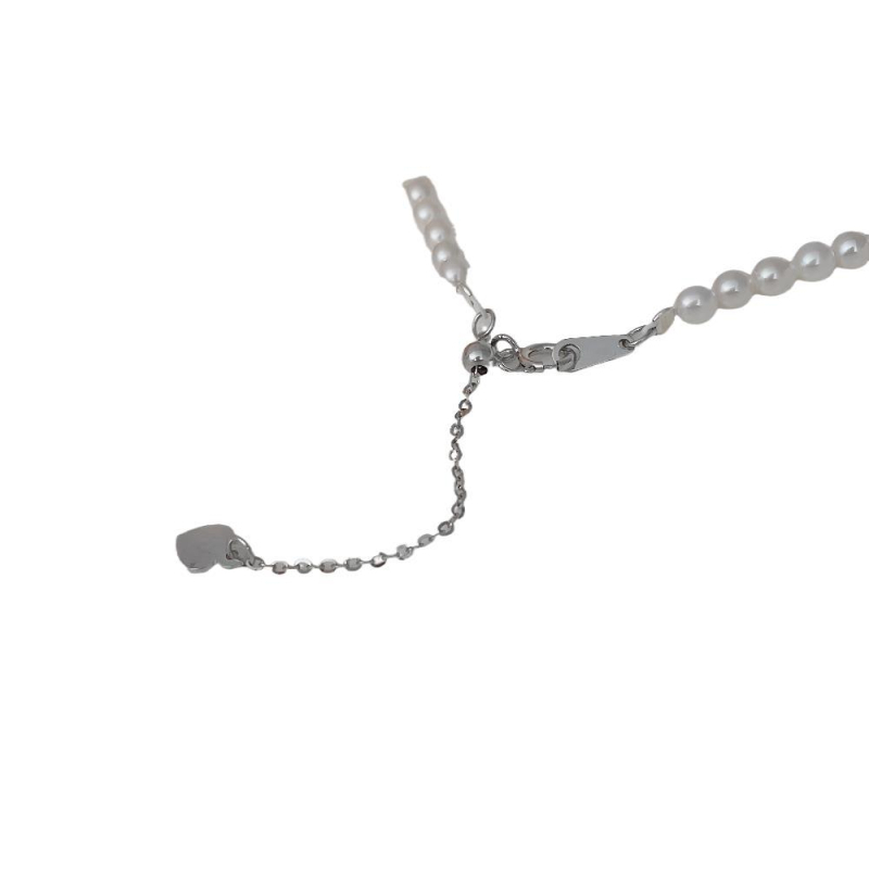 Κολιέ με φρέσκα μαργαριτάρια, σχεδόν στρογγυλά 3-4 mm, αλυσίδα από ασήμι 925, μινιμαλιστικό κομψό σχέδιο, φθινόπωρο 2025