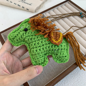 Текстилен пуловерен синджир с дълго колие и понито в стил карикатура, унисекс, код 23336, удължител 11 cm, есен 2025