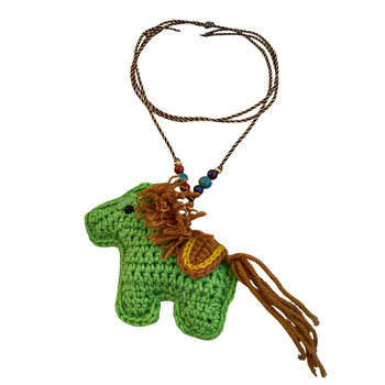 Текстилен пуловерен синджир с дълго колие и понито в стил карикатура, унисекс, код 23336, удължител 11 cm, есен 2025