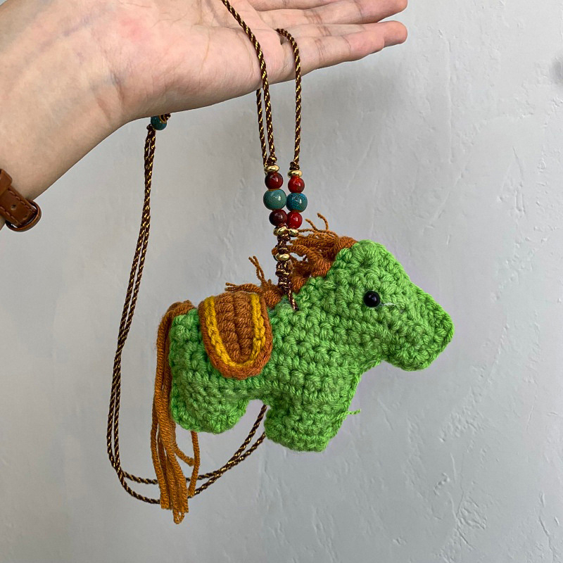 Текстилен пуловерен синджир с дълго колие и понито в стил карикатура, унисекс, код 23336, удължител 11 cm, есен 2025