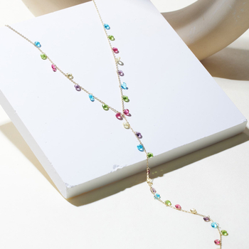 Колие с Y-образна форма, от 925 сребро, изкуствен цирконий, геометричен стил, електроплакиране