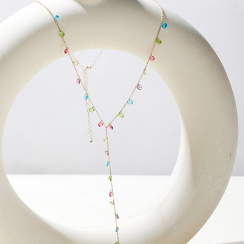 Колие с Y-образна форма, от 925 сребро, изкуствен цирконий, геометричен стил, електроплакиране