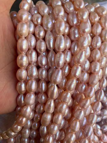 Κολιέ από φυσικά μαργαριάρια γλυκού νερού, χειροποίητο, χωρίς πυρήνα, ελάχιστες ατέλειες, λαμπερό φινίρισμα