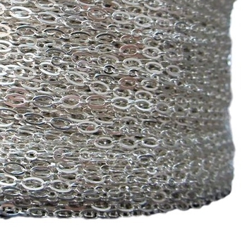 Верижно колие от S925 стерлингово сребро – полупродуктова оптична верига, дълго колие, унисекс, минималистичен стил (GS-063)