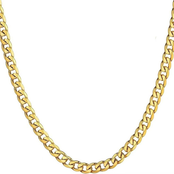 Cuban ogrlica od nehrđajućeg čelika s 18K zlatnim premazom, unisex, duljina 51–60 cm, težina 8 g, privjesak od titan čelika