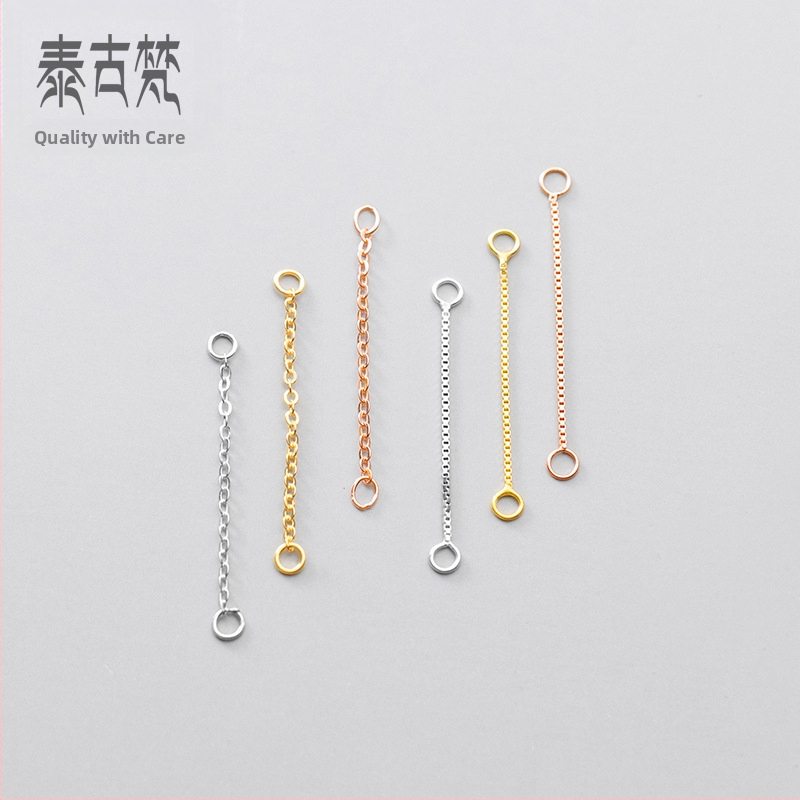 S925 sudraba box ķēde ar O saitēm auskarām, DIY piederumi S0246