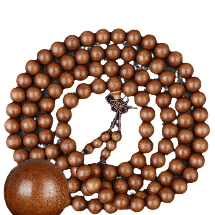 Sandelipuust mala ar 108 helmiga, unisex kaelakee, klassikaline stiil, poleeritud viimistlus