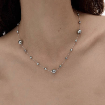 Hosszú műgyöngyös nyaklánc, stacking stílus, elektroplakált befejezés, Yiwu eredet, őszi 2025 megjelenés, nőknek