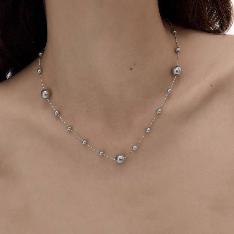 Hosszú műgyöngyös nyaklánc, stacking stílus, elektroplakált befejezés, Yiwu eredet, őszi 2025 megjelenés, nőknek