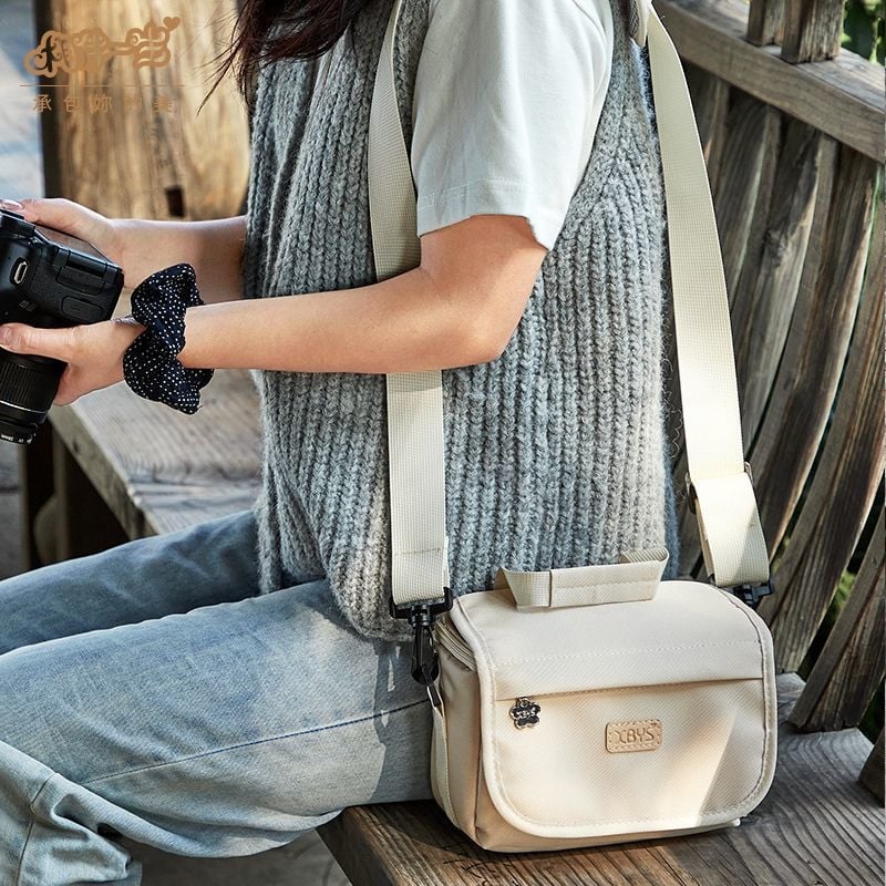 PU bőrű kameratáska tükör nélküli kamerákhoz, vállon átvethető, kézitáska stílus, otthoni tárolás, 2025 tavasz megjelenés