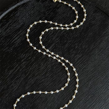 Κολιέ Zhi zhen με μαργαριτάρια γλυκού νερού — σχεδόν στρογγυλά μαργαριτάρια, αλυσίδα από κράμα χαλκού, κυκλοφορία φθινοπωρινή 2025