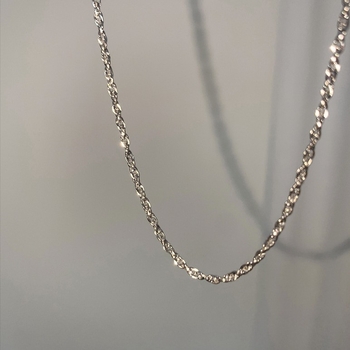 Ogrlica od srebra 925, talijanska rebrasta lančana ogrlica u stilu Chopard, privjesak od srebra 925, ručna izrada, unisex
