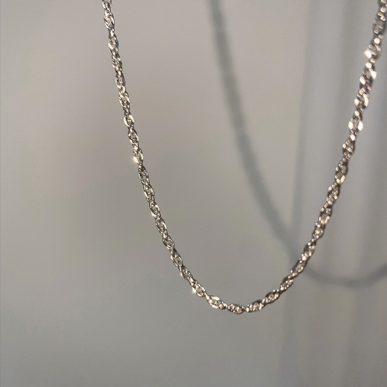 Ogrlica od srebra 925, talijanska rebrasta lančana ogrlica u stilu Chopard, privjesak od srebra 925, ručna izrada, unisex