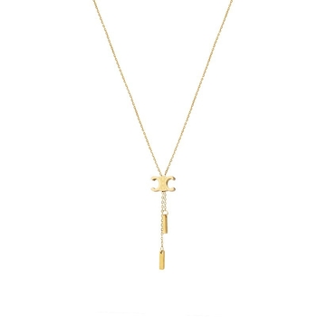 Ogrlica Arc De Triomphe Double C od titan čelika, euro-američki stil, elektroplatirano, unisex