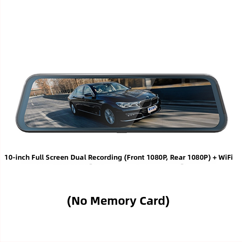 4K predná a zadná záznamová autokamera, Wi‑Fi, inštalácia do spätného zrkadla, trojitý objektív