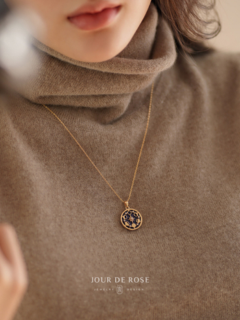 Колие за ключица: 925 сребро с позлата 18K, лазурит, фаза на луната, луна и звезда в констелация, ретро стил