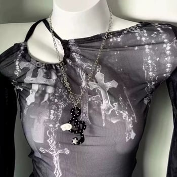 Ručni izrađeni vintage ogrlica s glazbenom notom, Y2K sladak i cool stil, ogrlica s anđelom s jednim krilom
