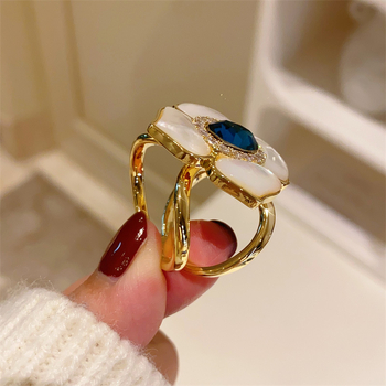 Réz sálzár camellia alakú, kagyló bevésés, gyémánt felülettel, francia stílus, uniszex