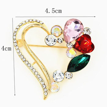 Брошка със сърцевидна форма от сплав, унисекс стил, електроплатиране — Zhenyao jewelry