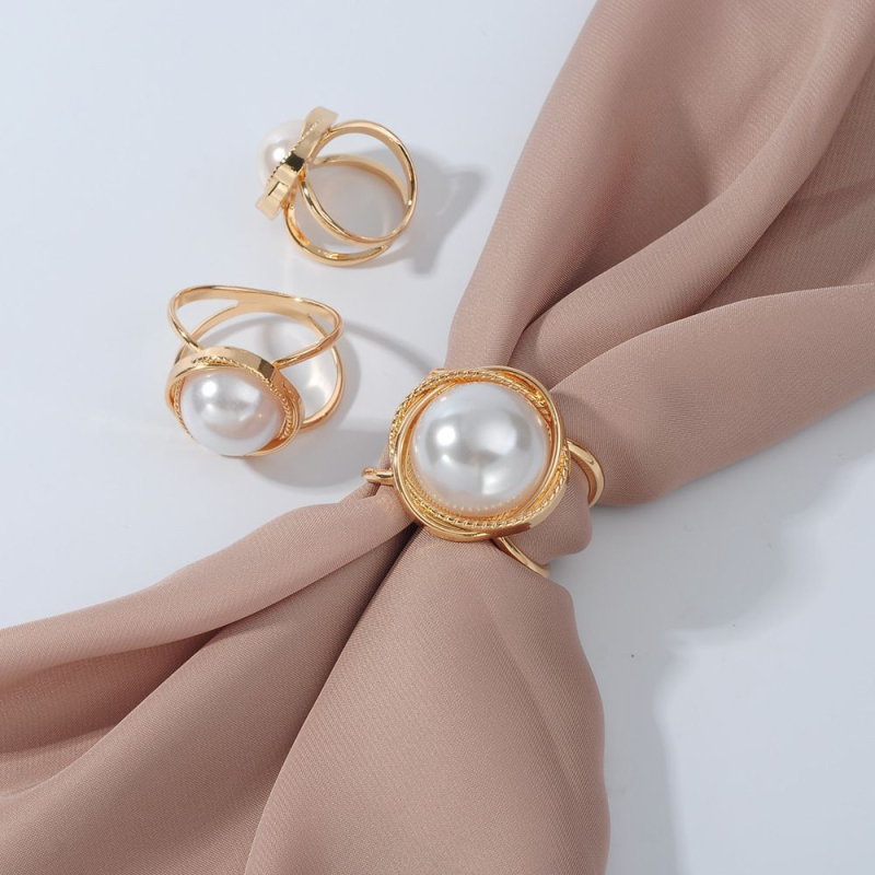 3 dar ötvözetes ingzár – minimalist női stílus, virágos dizájn, gyöngyház berakás, elektroplátolt felület