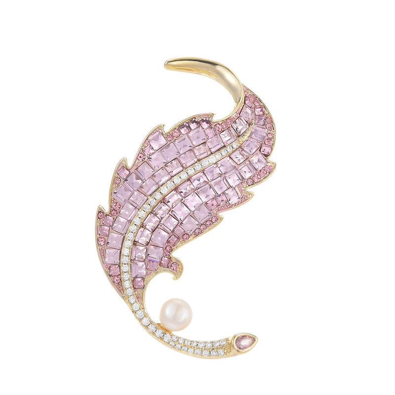 Медна брошка, унисекс в луксозен стил, електроплатирана обработка, функция: декорация, вид: брошка (Материал: Мед; Стил: Унисекс, Луксозен; Обработка: Електроплатинация; Функция: Декорация; Вид: Брошка)