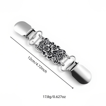 Strasszos kendőkapocs – geometriás ötvözet, japán/koreai stílus, elektroplating, fehérarany betéttel