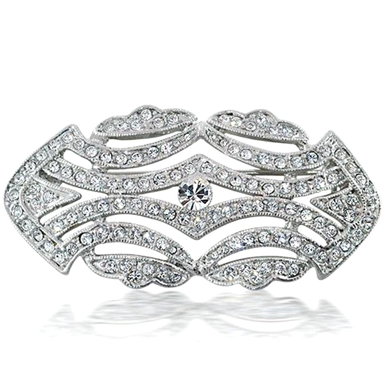 Broš Ruifeng Jewelry, rhinestones, geometrijski dizajn, ženski stil