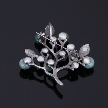 Broš s motivom lista — cinkov legura, elektroplating, unisex