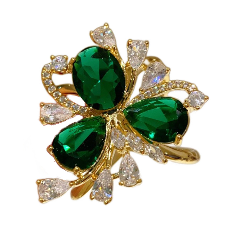 Réz sálkapocs virágmotívummal, beépített zirkon, japán–koreai stílus