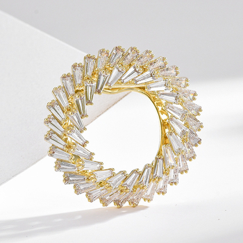 Брошка с геометричен дизайн, медна, електроплатирано покритие, нишов стил, персонална мода, Зима 2023