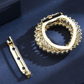 Брошка с геометричен дизайн, медна, електроплатирано покритие, нишов стил, персонална мода, Зима 2023