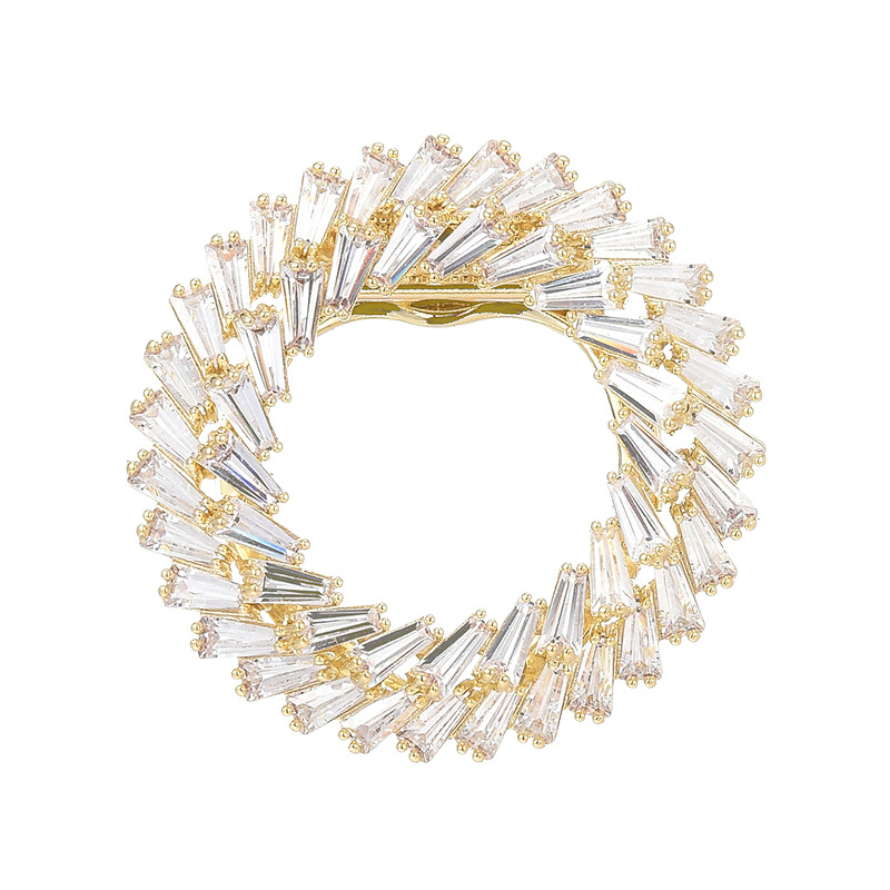 Брошка с геометричен дизайн, медна, електроплатирано покритие, нишов стил, персонална мода, Зима 2023