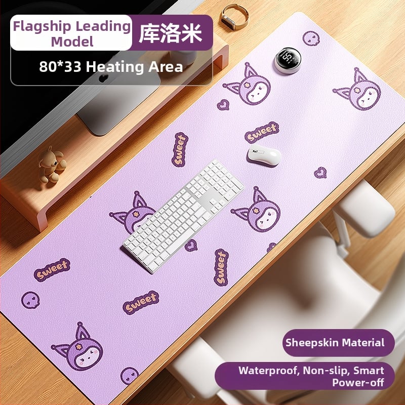 Десктоп нагряваща подложка с интелигентен цифров дисплей, водоустойчива, регулируема температура, 220V захранване през щепсел, 85W