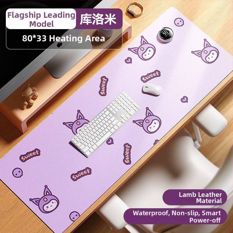 Десктоп нагряваща подложка с интелигентен цифров дисплей, водоустойчива, регулируема температура, 220V захранване през щепсел, 85W