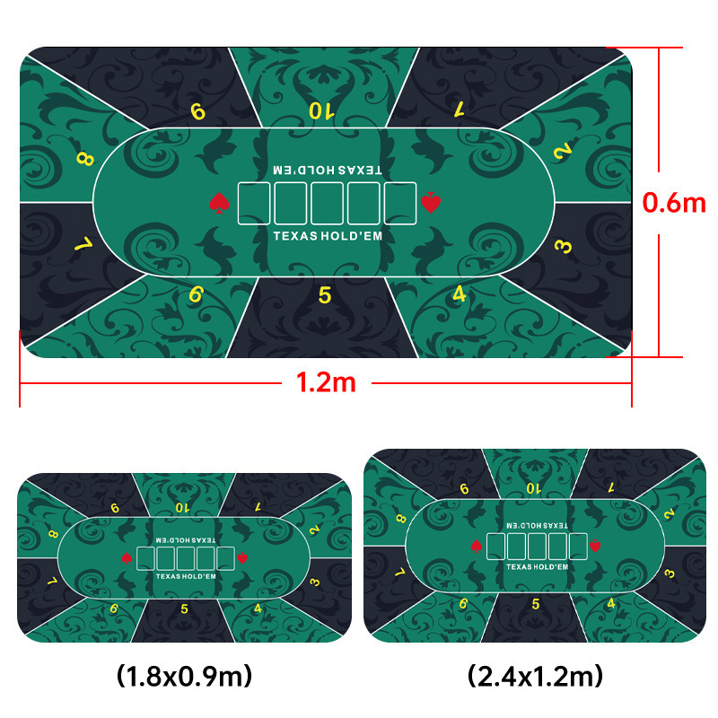 Protuklizna gumena podloga za poker stol (Texas Hold'em, Guandan), 1200 x 600 x 2 mm