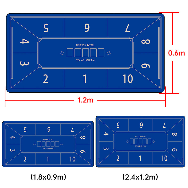 Protuklizna gumena podloga za poker stol (Texas Hold'em, Guandan), 1200 x 600 x 2 mm