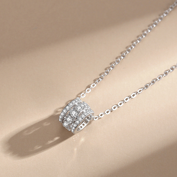 Ailmay 925 ezüst medálos nyaklánc — geometriai stílus, micro gyémánt dísz, 925-ös tisztaság