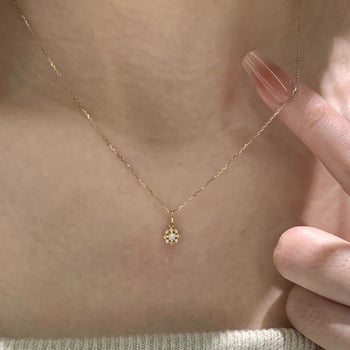 Nakit s mini diskom u tvrt osmerokut zvijezdi, japanskog stila, lagani luksuz, križasti lanac, nehrđajući čelik s pozlatom, privjesak od bakra, za žene