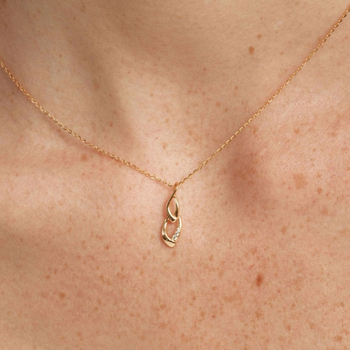 Ogrlica u obliku figure-eight od srebra 925, s premazom 18K, privjesak, lagan luksuz