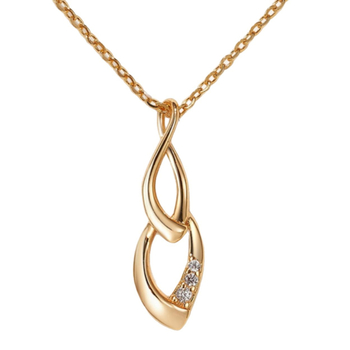Ogrlica u obliku figure-eight od srebra 925, s premazom 18K, privjesak, lagan luksuz